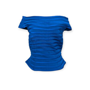 Elegant Blue Off-Shoulder Blouse